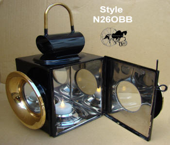 reproduction Oil coach Lamps Brass and Black