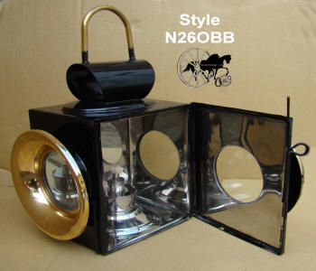 Oil Horse Carriage Lamp Brass and Black
