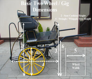 two wheel gig horse carriage dimensions
