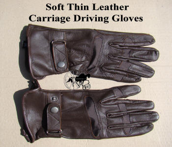 Carriage Driving Gloves Soft Thin Leather