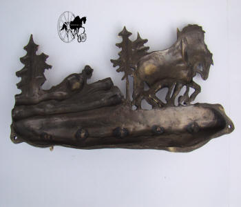 Solid Brass Horse Pulling Logs Coat Rack CH1-3