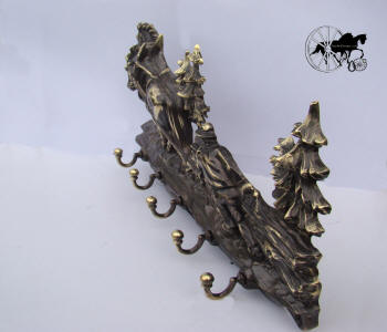 Solid Brass Horse Pulling Logs Coat Rack CH1-4