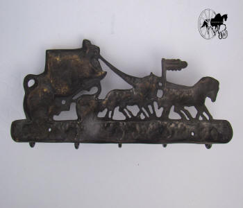 Solid Brass Horse Pulling Stage Coach Coat Rack CH2-3