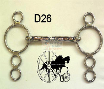 Meginis Copper Rollers 4 Ring Dutch Horse Bit British Made