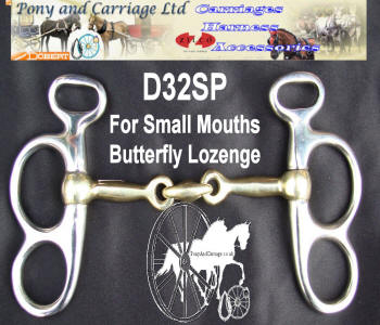 Butterfly Lozenge  Mouth Carriage Driving Bit Style D32SP