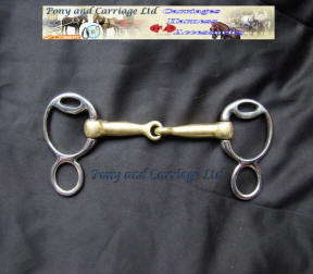French Jointed Mouth Two Slot Carriage Driving Bit  D 22 