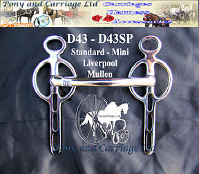 Mini and Standard Mullen Mouth Liverpool Carriage Driving Bit D43 D43SP