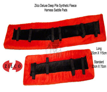 Zilco Red Fleece Horse Harness Saddle Pads