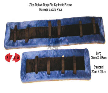 Zilco Royal Blue Fleece Horse Harness Saddle Pads