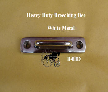 Horse Shaft White Metal Breeching loop staple dee 