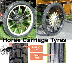 Horse Carriage knobbly Tyres