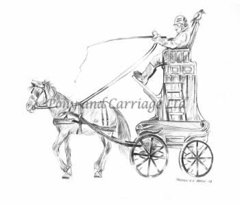 Royal horse-drawn carriage with big cab and wheels. Vintage passengers  transport. Flat vector element for wedding invitation, Art Print |  Barewalls Posters & Prints | bwc57949492