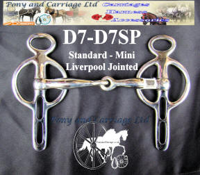 Liverpool Jointed Carriage Driving Bits Style D7 and D7SP Mini