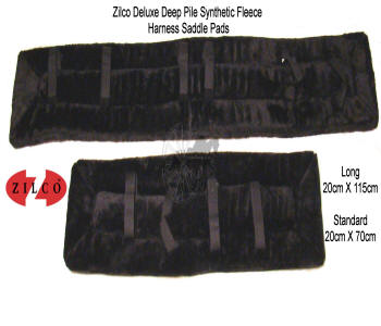 Zilco Black Fleece Horse Harness Saddle Pads