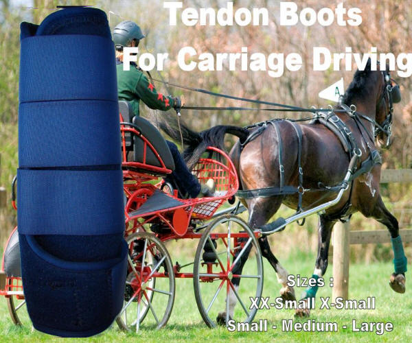 Navy Carriage Driving Tendon Boots
